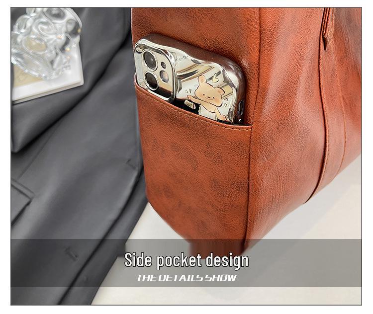 High-End Retro Tote Bag: Stylish, Large Capacity Shoulder Handbag for Commuting