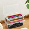 4PCS  Pencil Case Box Transparent Plastic Pencil Box For Students Without Printing Case Supplies Pencil Sundries Storage Box