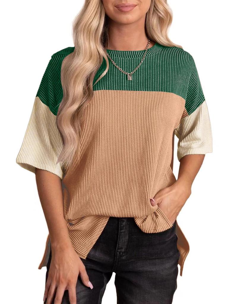 2025 Women's Versatile Round Neck Shirt - Stylish Three-Color Casual Top