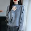 Nieuwe Gebreide Trui met Semi-hoge Hals Lange Mouwen Dames Pailletten Losse Pullover Basislaag voor Herfst en Winter