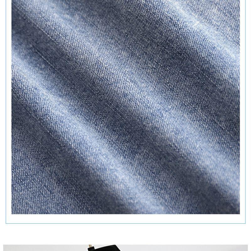 Damen One-Shoulder Puffärmel Denim Patchwork A-Linien Kleid - Sommer 2026 Taillenbetonend Schlanker Stil