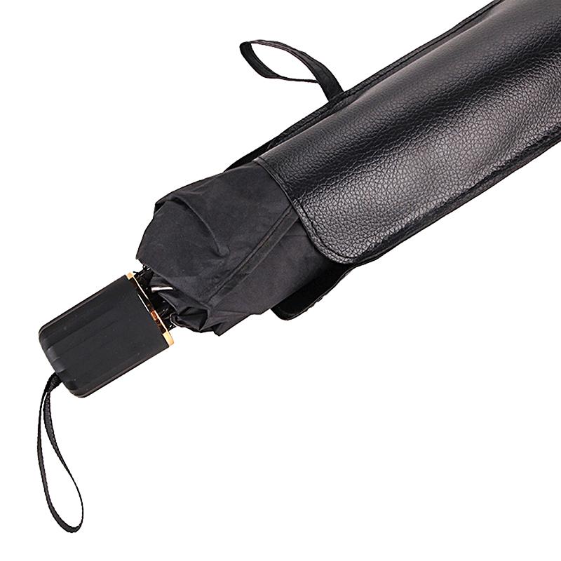 Black Pu Leather Umbrella Cover Case Portable Waterproof Umbrella Storage Pocket Water Absorbent Umbrella Bag Ultrafine