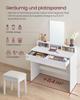 Toilette with large mirror and 2 drawers 3 Open compartments cosmetic table modern white