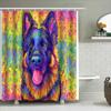 German Shepherd Dog Shower Curtain Waterproof Vintage Husky Pet Bathroom Decor Artistic Canvas Print Home Decor Wall Art