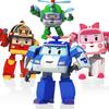 4 Pcs Robocar Poli Ambe Roy Helly Robot Transformers Toys Kids Gifts Educational