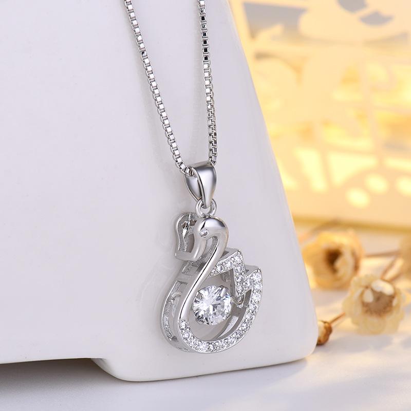 

Простое ожерелье Swan Agile для женщин с подвеской на короткую цепочку для свитера