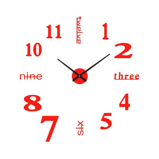 Modern Nordic Wall Clock Battery Powered Quiet Non-ticking Arabic Numerals Clock 3D Effect DIY Wall Clock for Living Room