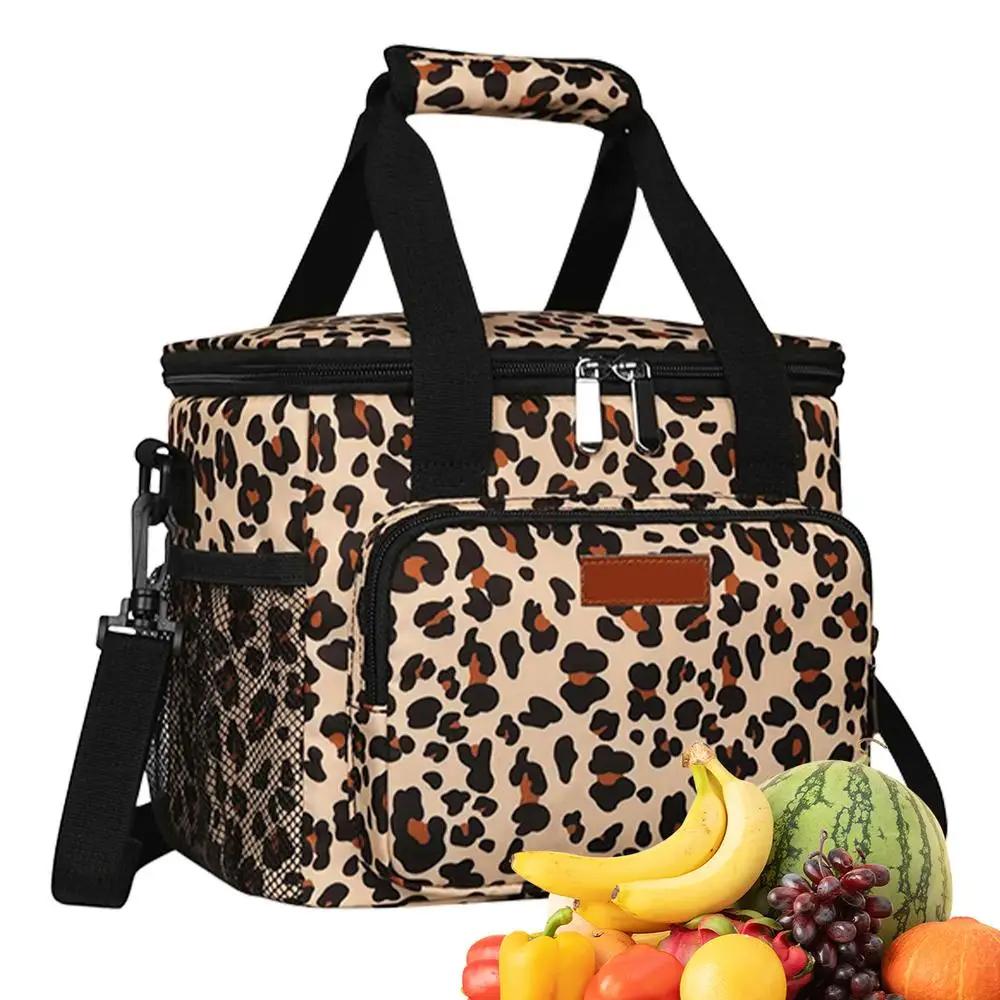 15L Large Oxford Cloth Thermal Insulated Lunch Bag Box For Women Portable Cross-Body Food Pouch Adult Cooler Cooling Tote Bag