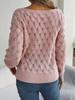 Herbst Winter Lässig Hohl Ein-Schulter Laternenärmel Strickpullover Damenbekleidung