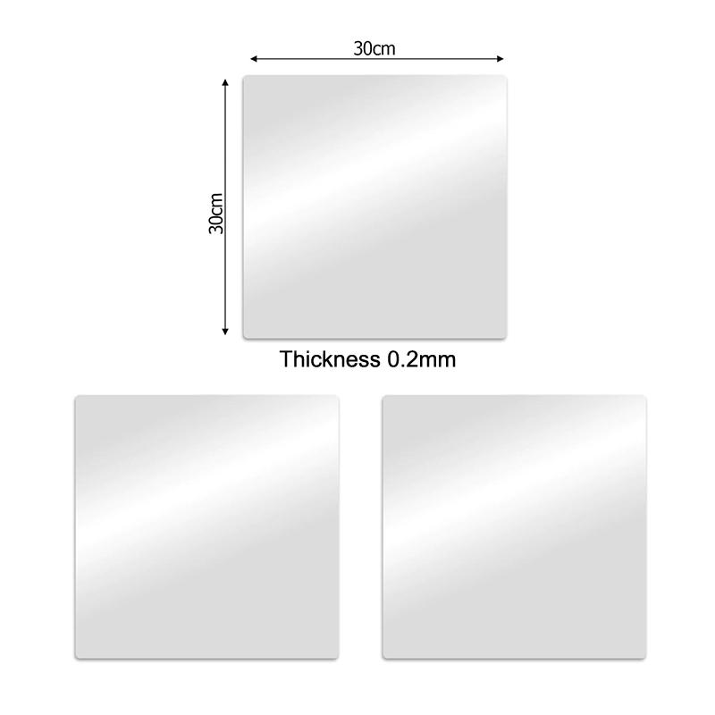 8 Stück 20X20Cm / 30X30Cm Acryl Flexible Spiegelfolien / Selbstklebende Türspiegel-Fliesen / Zuschneidbarer Wandmontierter Spiegel-Stic