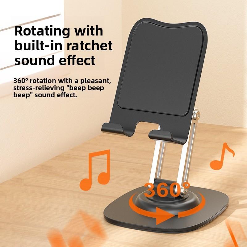 Metal Dualaxis Rotating Phone Tablet Stand With Folding Design For Lazy Viewing Comfort