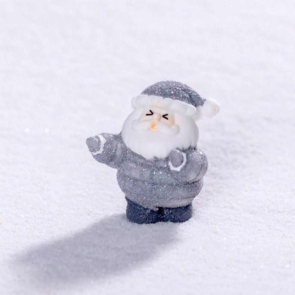 10pcs Cartoon Christmas Elderly Sled Figurine Cute DIY Mini Santa Claus Ornament Handmade Resin Crafts Santa Claus Statue