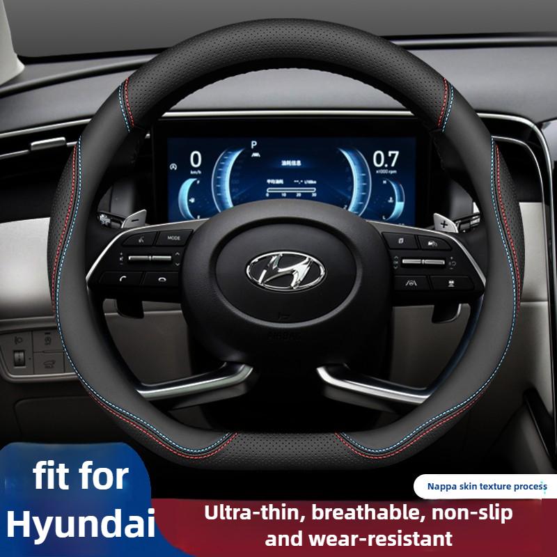 Leder-Autolenkradabdeckung für Hyundai Tucson Nx4 Santa Fe Mx5 Elantra N Palisade Creta Grand Kona 2024 2025 Zubehör