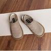 Linen sandals female pregnant women soft flat bottom two wear bag head half drag breathable mesh commuting one pedal hole shoes hollow