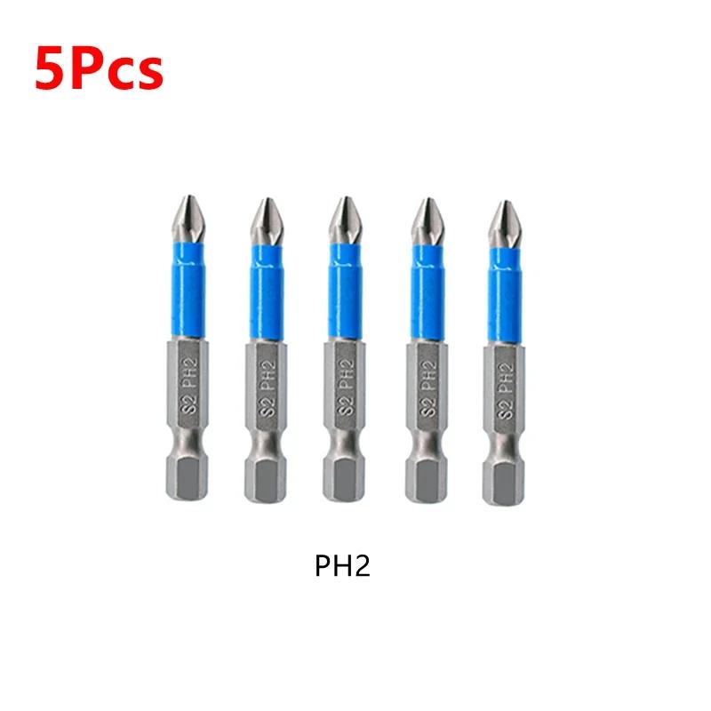 PH1 PH2 PH3 PZ1 PZ2 PZ3 50mm Magnetic Batch Head S2 Hexagonal Handle Anti Slip Drill Screw Electric Screwdriver Set Bits