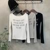 C S In The Room Women Pier leTTerIng Slim FiT Long Sleeve T ShirT 3Color
