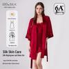 Silk Pajama Dress & Robe Set: 100% Mulberry Silk Two-Piece Camisole Dress with Morning Robe