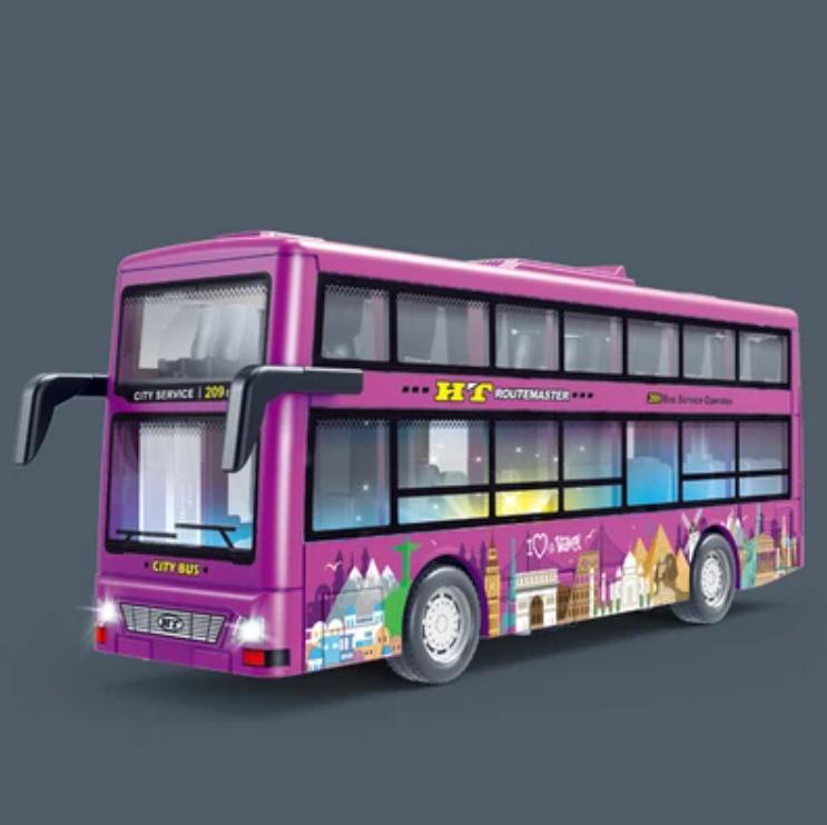 Doppeldecker Stadtbus Reibungsbetriebene Bus Spielzeug Fahrzeuge Bus Modell Mit Licht Musik Trägheitsfahrzeuge Für Kinder Jungen Weihnachtsgeschenke