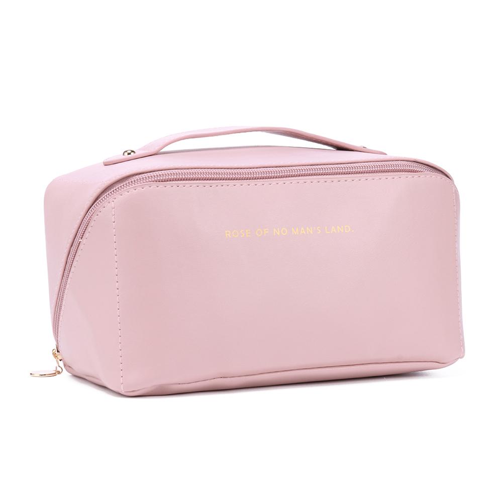 

популярные женские косметички для хранения, большая вместимость, кожаный чехол для хранения косметики, портативный органайзер для хранения кистей для девочек, путешествующих розовый