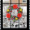 Christmas Wreath for Front Door Garland with Balls and Flowers Round Winter Wreath Xmas Decor for Office Home
