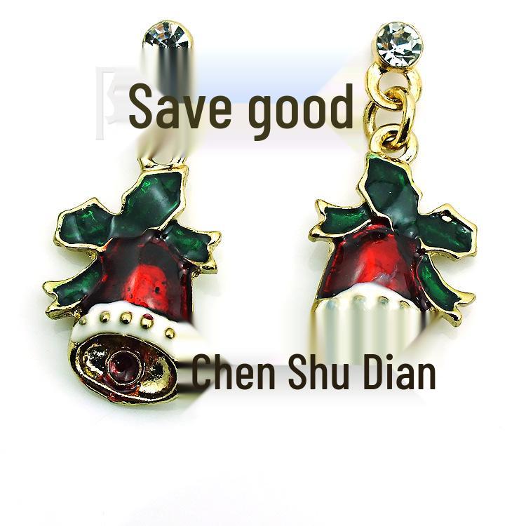 

Exquisite Red Drip Oil Christmas Bell Earrings - Bestselling in Europe & America
