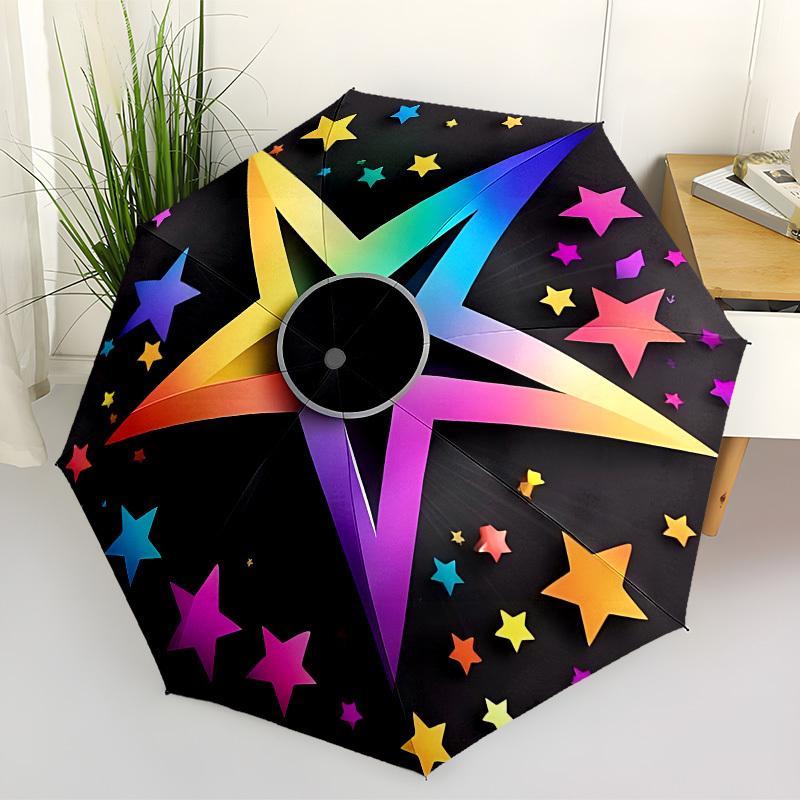 

1pc Colorful Star Pattern Automatic Open/Close Umbrella, Folding Compact Umbrella with Lightweight Design for Women/Men yy251028178