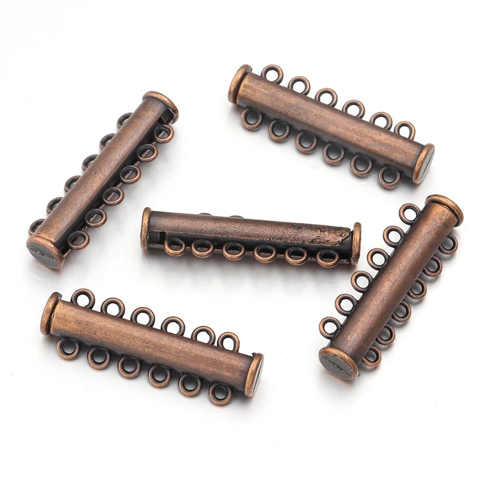 5Pcs 2/3/4/5/6/8 Holes Strong Magnetic Clasps Slide Tubes Lock Clasp Connectors DIY Bracelet Necklace Buckle Hook Jewelry Making