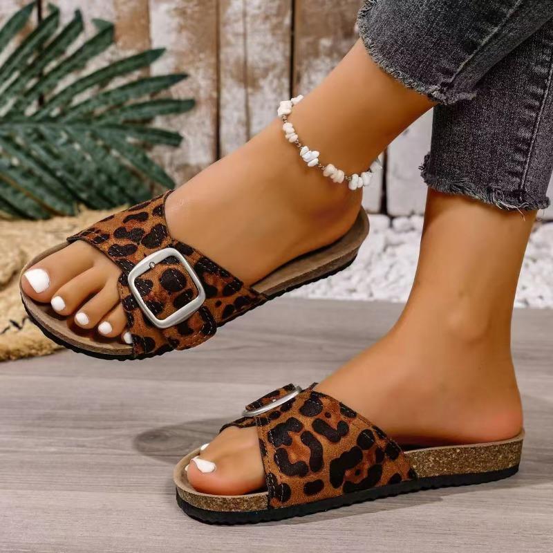 Thick-soled Sponge Slippers Women's Summer Shoes Fashionable Belt Buckle Shoes Open-toe Flip-flops