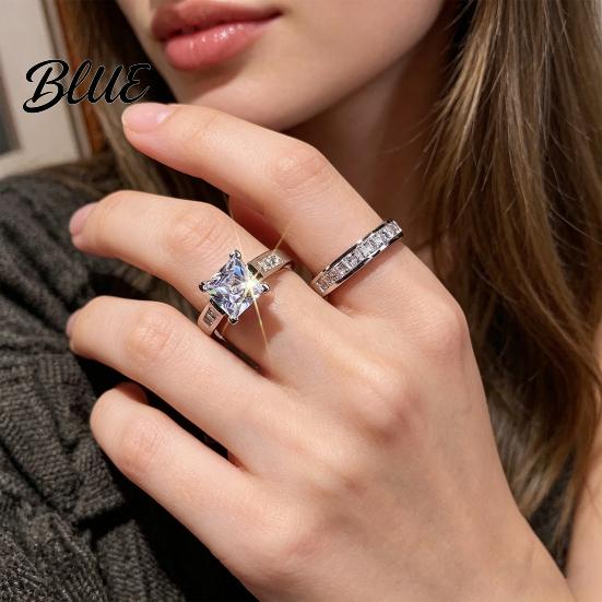 Metal Finger Ring 2Pcs/Set Women Set Zinc Alloy Rings