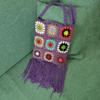 Crocheted Shoulder Tassel Bohemian Ethnic Style Tote for Beach Travel