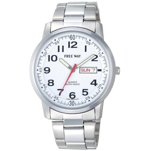 Citizen Q&Q FREE WAY Metal Collection Men's Watch, Analog Display, Date and Day Display, Water Resistant to 5 ATM, White, AA92-9954