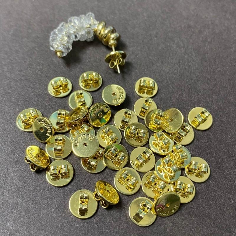 10pcs Metal Earring Stopper Plugs Secure Ear Studs Back Clasps Accessories Earrings Closures for Jewelry Enthusiasts