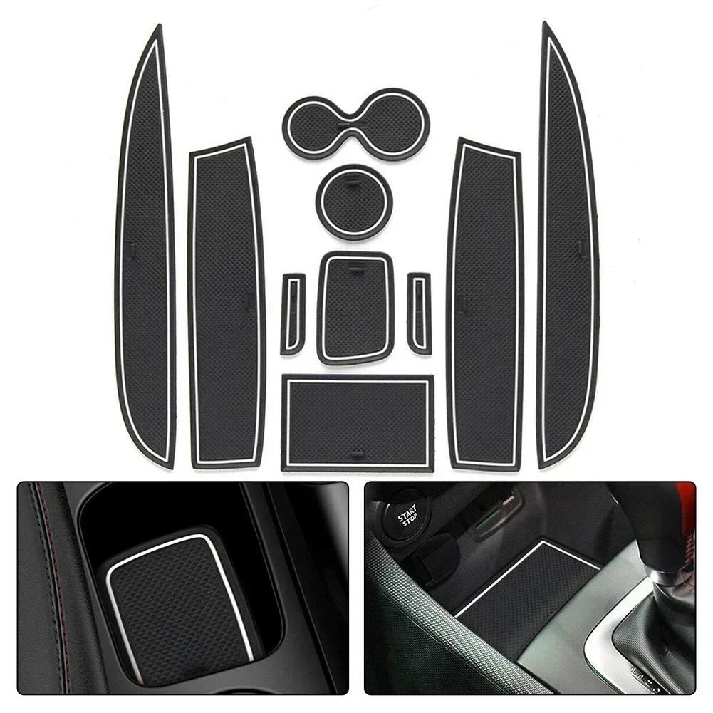 10 Pc / Set Anti-Slip Gate Slot Cup Mat Door Groove Non-Slip Pad Mats For  Clio 4 Car Accessories Door Groove Mats