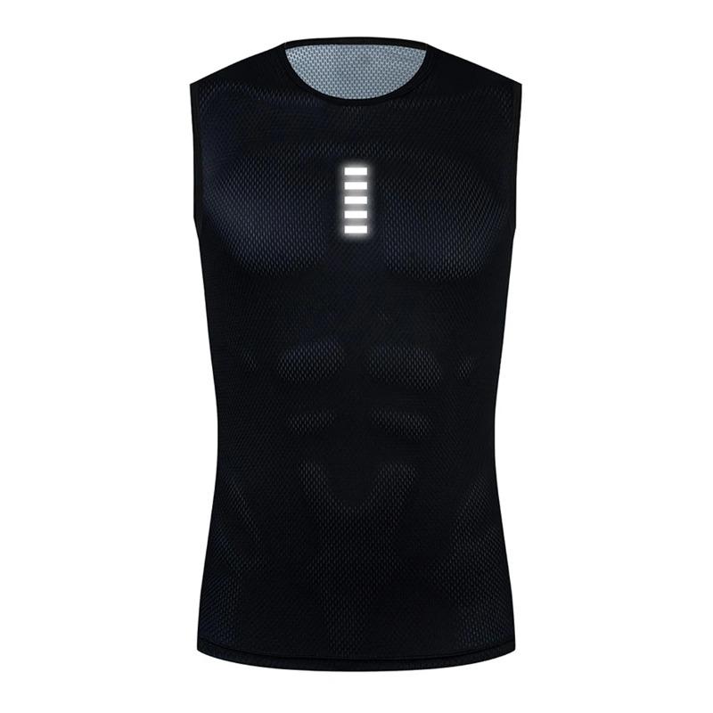 Reflective Cycling Base Layers White Cycling Undershirt Quick Dry Vest Sport Underwear Tight Vest High Elastici Vest Bike Jersey