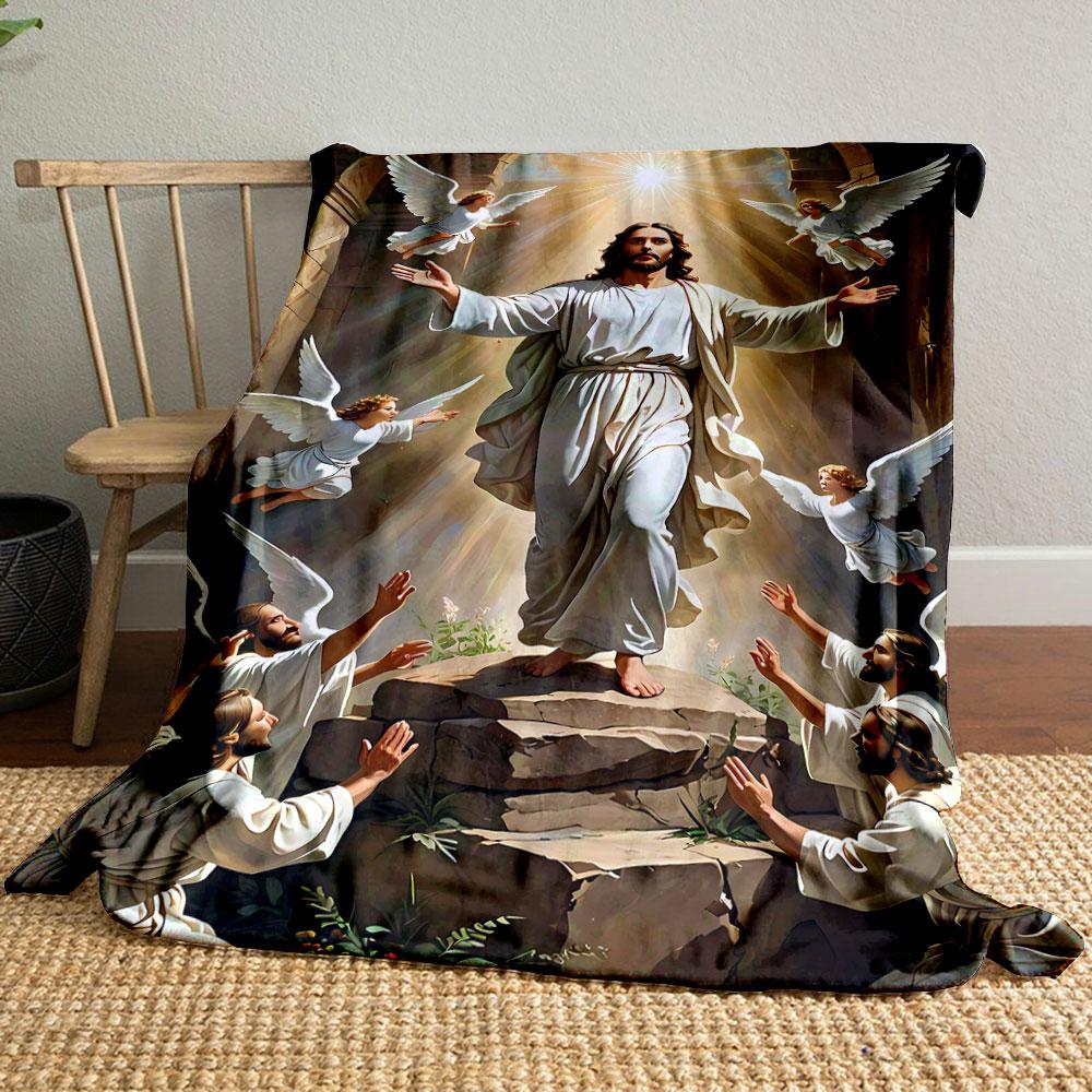 

Jesus Angels Followers Blanket Printed Blanket for Living Room Bed Couch lunch break Soft Cozy Blanket for Friend s festival Gift 80cm x 120cm