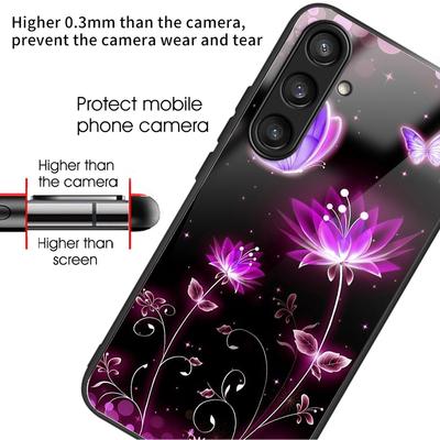 Pro Samsung Galaxy S25 Pouzdro Zadní kryt z tvrzeného skla s potiskem