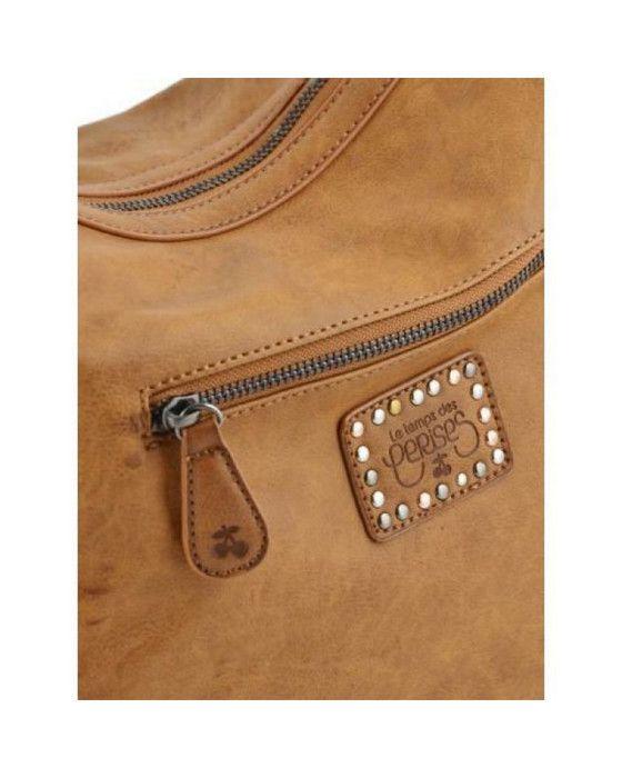 Umhängetasche - LE TEMPS DES CERISES - Fresh - Cognac - Beschichtetes Canvas - 38x34x14 cm