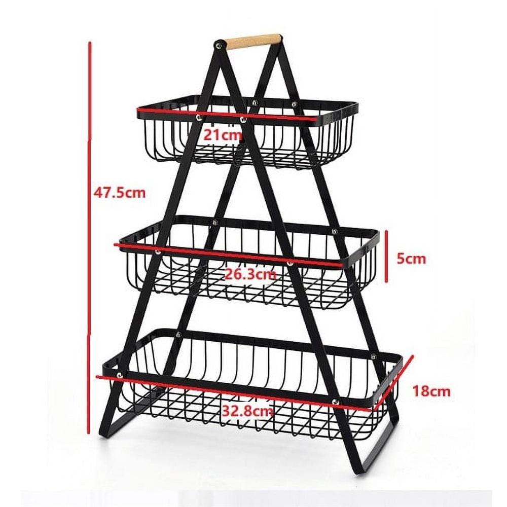 2 Tier Countertop Fruit Basket,Portable Fruit Bowle Basket for Kitchen Organizer Storage & Dining Room Fruits Vegetable Bread Snacks