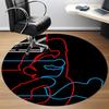 1pc Mario Lines Office Round Area Rug, Indoor Mat Suitable For Office,Bedroom Living Room Home Decor, Room Deco a0926042