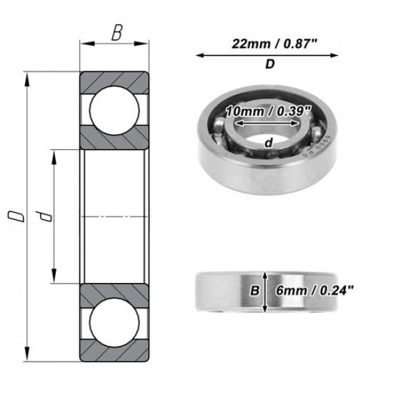 6900 Deep Groove Ball Bearings P0 10x22x6mm 1 Pc Scooter Skateboard Wheel