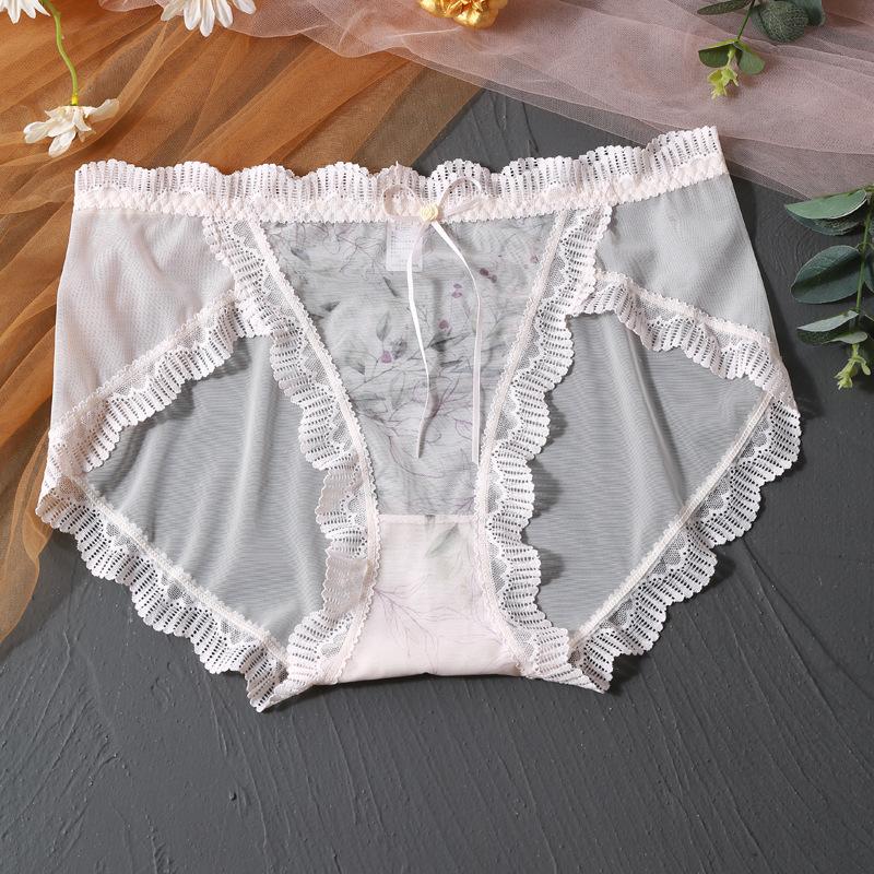 

Нижнее белье большого размера для женщин с высокой талией, сексуальное кружевное сеточное свежее XL