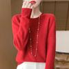 Women's Round Neck Sweater Pullover Sweater Autumn and Winter Warm Temperament Top