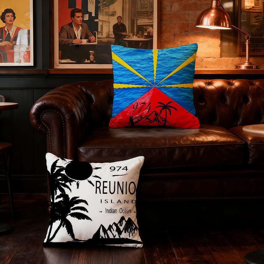 974 R-Reunion I-Island cushion cover Home Bedding Sofa living Room pillowcase Simple Soft Skin Cushion Cover Party Gift