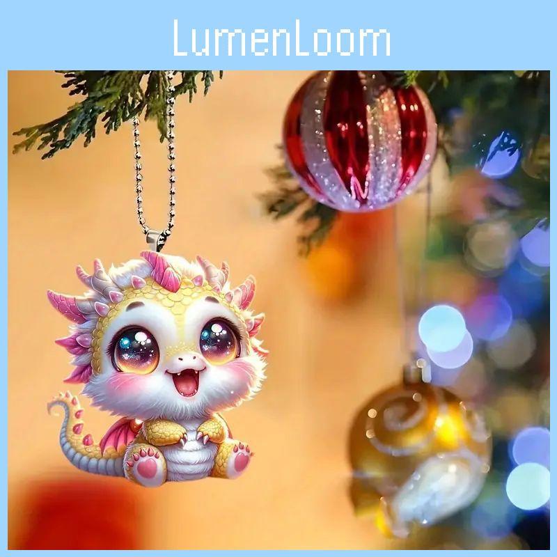 Colorful Cartoon Acrylic Dragon Car Interior Decor Pendant For Rearview Mirror