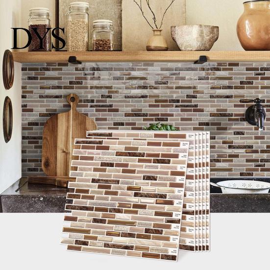 Self-adhesive Mosaic Wall Tiles 3D Gel Faux Stickers, Easy Peel & Stick Backsplash Tile Background Decoration Vintage Brick Wallpaper for Kitchen,