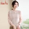 Xiaofu New Chinese Style Gauze Sleeve Knit Top