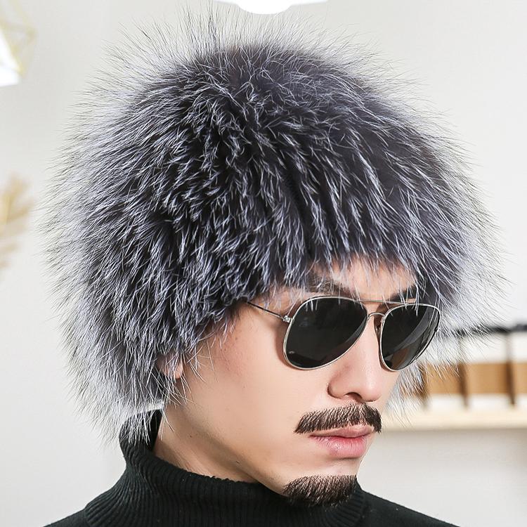 Fox Hair Hat Men's Winter Warm Ear Protection Northeast Leather Straw Hat Ethnic Wind Mongolian Hat Russian Snow Hat
