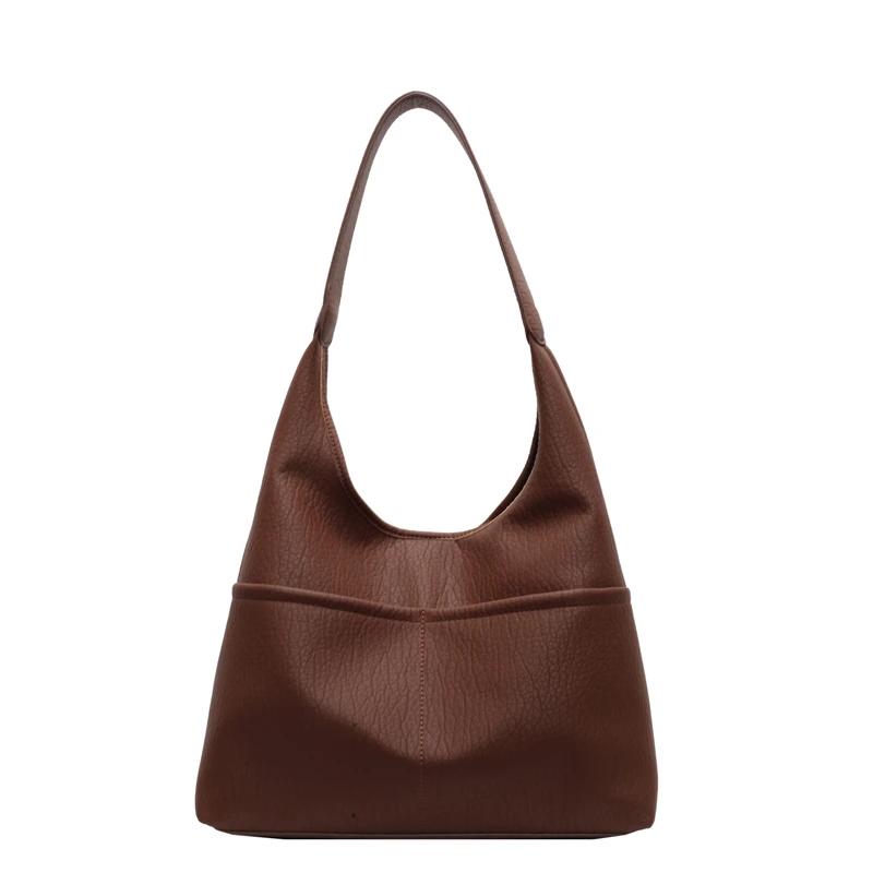 Unikátní dámská taška přes rameno  velká kapacita  podzimní a zimní móda měkká kůže crossbody ženská taška