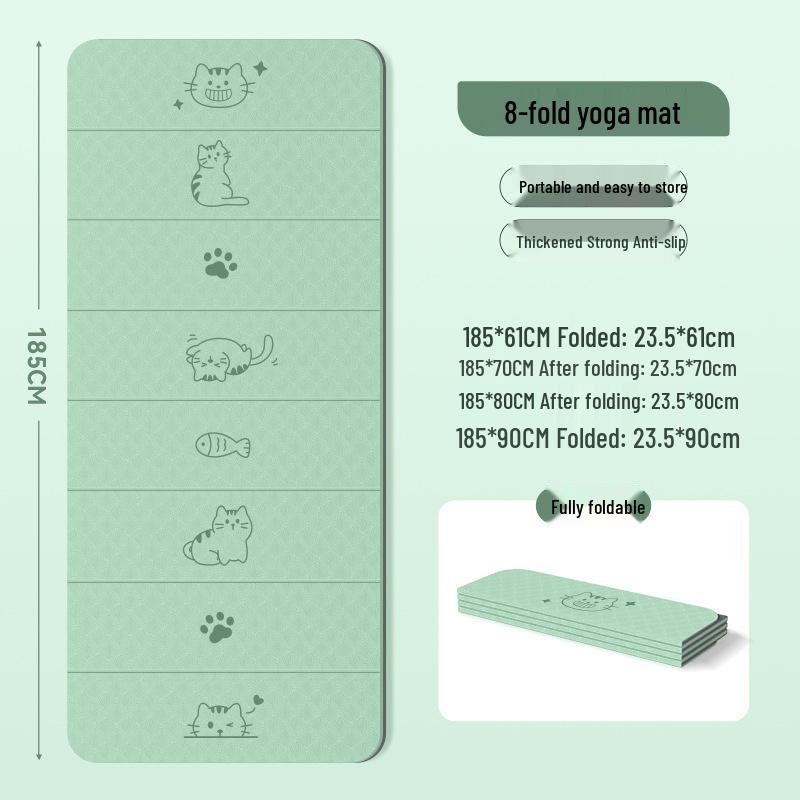 Foldable Non-Slip TPE Yoga Mat - 80% Off, Large Outdoor Portable Fitness Mat, Thickened for Sleeping, Lunch Breaks, and Sports
