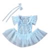 Lace Dress Photography Props Baby Shooting Outfits with Headband Skirt Bodysuits Skin-Friendly Clothes for Newborns 3Pcs